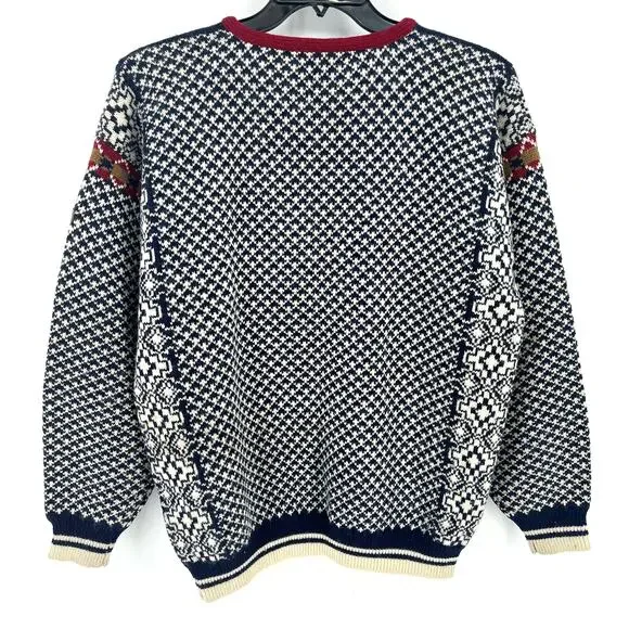 Sondre Nordic Wool Fair Isle Sweater Mens Size Medium Metal Clasp Closure - Picture 4 of 6